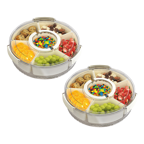 2Pcs Divided Serving Tray 