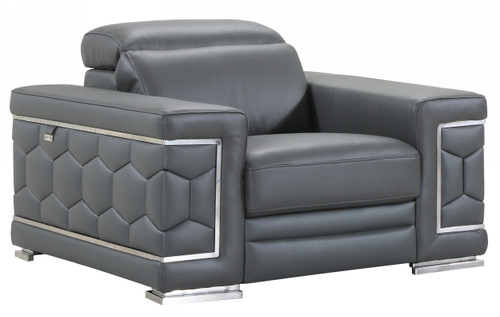 Homeroots Living Room 29" to 38" Sturdy Dark Gray Chair, Dark Gray, Adjustable Height