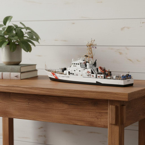 10" Unfinished Wood Hand Painted Model Boat