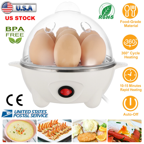 Electric Egg Cooker 7-Capacity BPA-Free Hard-Boiled Egg Maker 