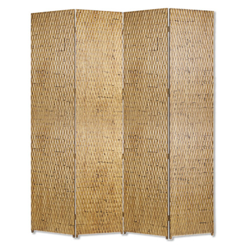 Homeroots Home Decor 1 x 84 x 84 4 Panel Wood Screen, Gold Metallic Finish