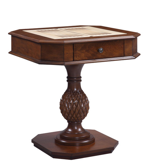 Homeroots Furniture Game Table, Cherry Finish, 28 x 28 x 30 Inches