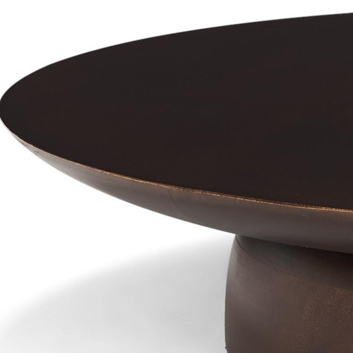 16" Brown Solid Wood Hand Finished Round Vanity Tray