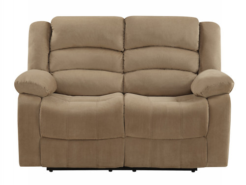 Homeroots Furniture 40" Contemporary Beige Fabric Loveseat, Beige, Contemporary
