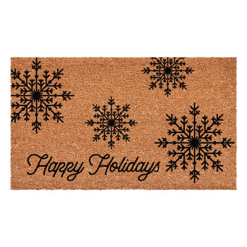 24" X 36" Brown And Black Christmas Merry Christmas Outdoor Coir Door Mat