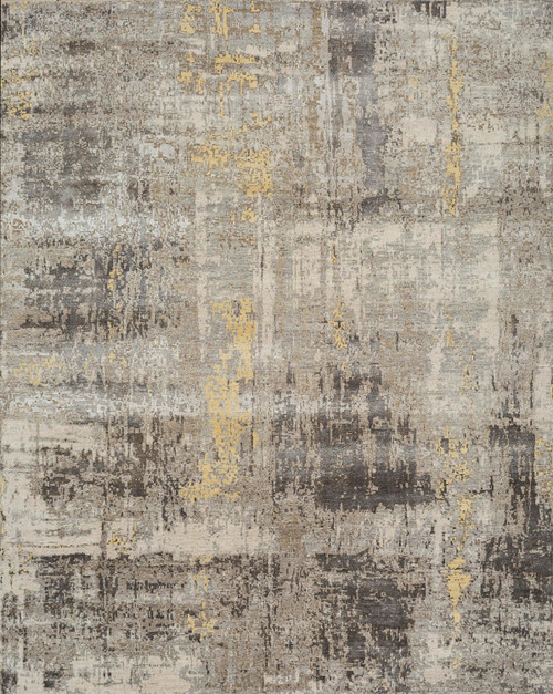 8' X 10' Brown Abstract Hand Knotted Area Rug