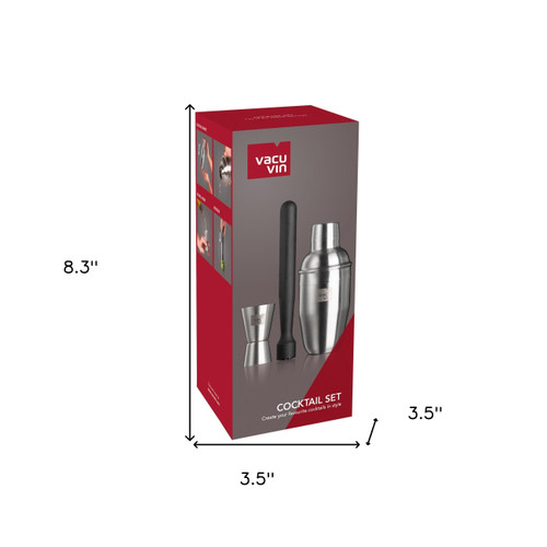 8" Silver Stainless Steel Bar Tool Set Refrigerator Safe
