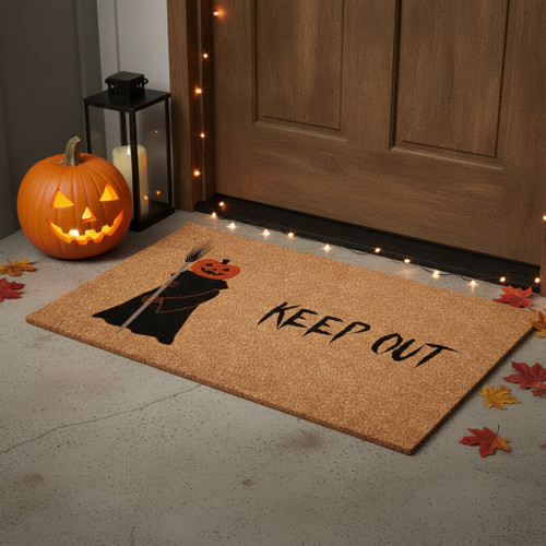 24" X 36" Natural And Brown Halloween Halloween Outdoor Coir Door Mat