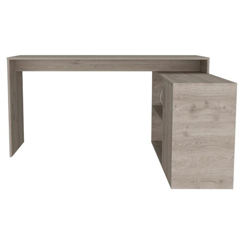 Homeroots Office Contemporary and Professional Light Grey Home Office Desk, Light Grey