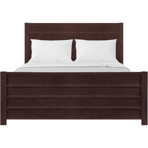 Brown Shiplap Texture Solid Wood Queen Bed Frame