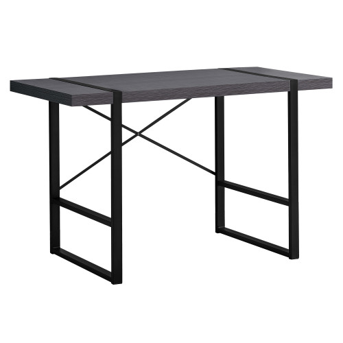 Homeroots Office Computer Desk, Grey Black, 23.75 x 49 x 30 Inches