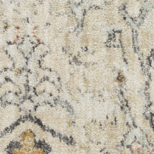 7' X 10' Ivory Floral Distressed Area Rug