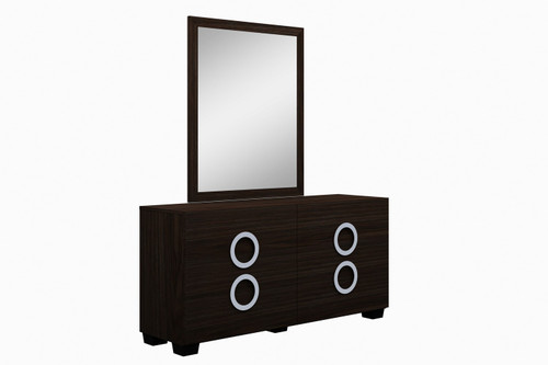 31" Refined Wenge High Gloss Dresser Solid Wood