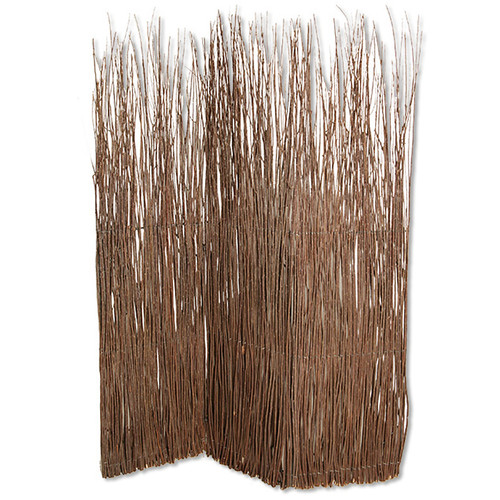 Homeroots Home Decor 1" X 63" X 84" Brown Willow Adirondack Screen