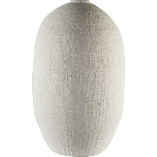 Homeroots Home Decor Narrow White Textured Ceramic Vase