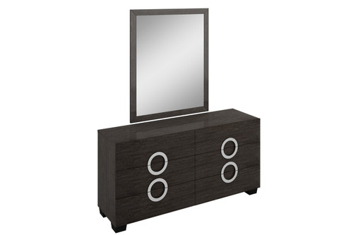 31" Refined Grey High Gloss Dresser Solid Wood