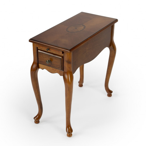 Homeroots Living Room 25" Brown Solid and Manufactured Wood Rectangular End Table with Drawer