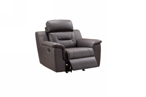 Homeroots Living Room 41" Brown Fascinating Leather Reclining Chair, Brown