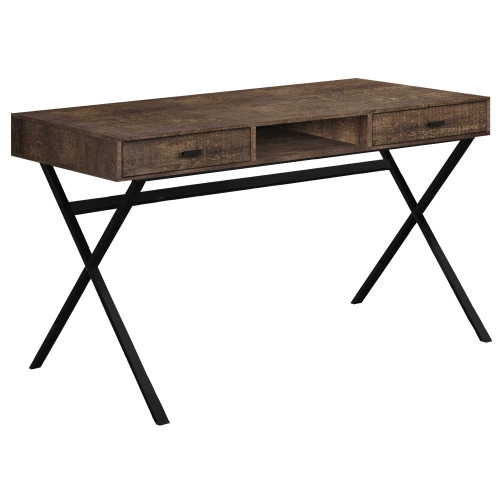 Homeroots Office Computer Desk, Brown Black, 23.75" x 47.25" x 29.25"