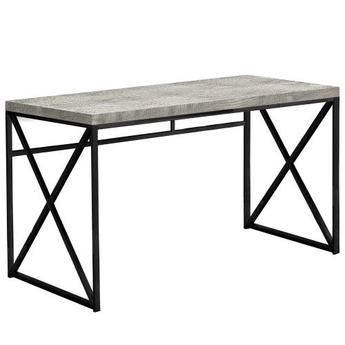 Homeroots Office Computer Desk, Grey Black, Particle Board Metal