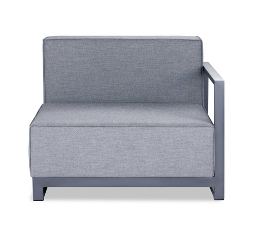 Homeroots Living Room 29" X 37" X 41" Gray Acrylic Modular Right Arm Chair, Gray Color, Acrylic Finish