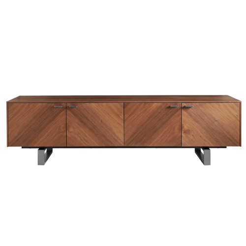 Homeroots 71” Contemporary Media TV Stand, Warm Honey Walnut Finish