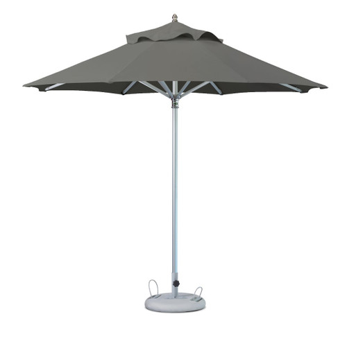 Homeroots Outdoors 10' Charcoal Polyester Round Market Patio Umbrella