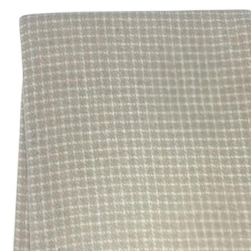 50" X 67" Sand And Cream Cotton Blend Woven Plaid Throw Blanket with Fringe