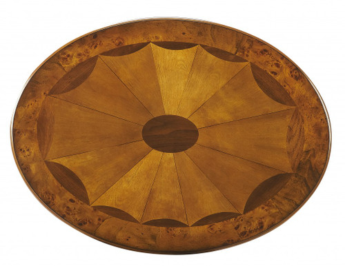 Homeroots Living Room Olive Ash Burl Oval Accent Table