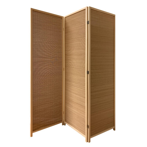 Homeroots Home Decor 6' Light Bamboo 3 Panel Room Divider Screen, Light Brown, 3 Panel