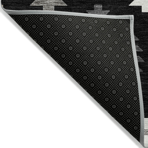 10' X 14' Black Ivory And Taupe Southwestern Washable Indoor Outdoor Area Rug
