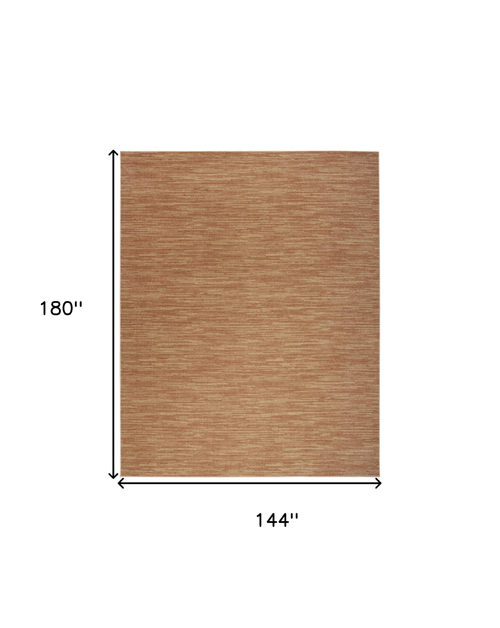 12' X 15' Rust Abstract Indoor Outdoor Area Rug