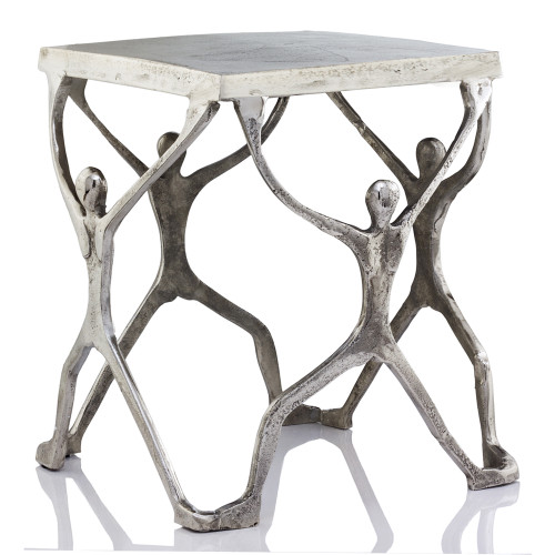 Homeroots Living Room Buffed Man Figure Table, 18 x 18 x 18 Inches