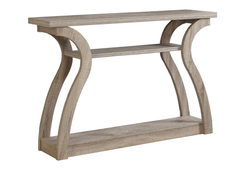 Homeroots Living Room 11.5" x 47.25" x 32" Dark Taupe Hollow Core Particle Board Accent Table Hall Console
