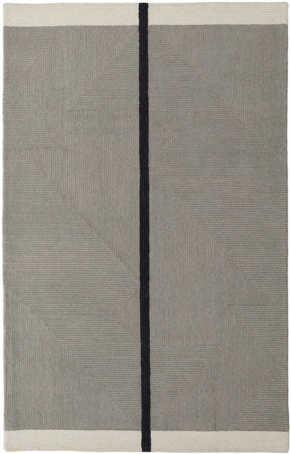 2' X 3' Black Gray And Taupe Abstract Geometric Hand Tufted Area Rug
