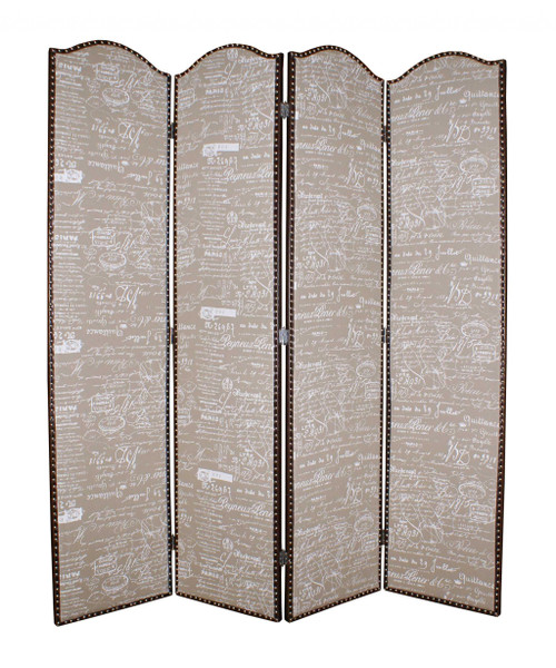 Homeroots Home Decor Wood Galore Screen, Tan, 80 x 84 Inches