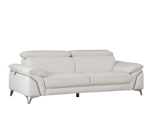Homeroots Furniture 31 Inch Fashionable White Leather Sofa, White