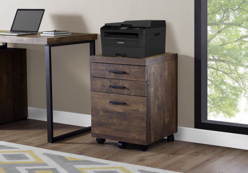 Homeroots Office 25.25" Particle Board and MDF Filing Cabinet, 3 Drawers
