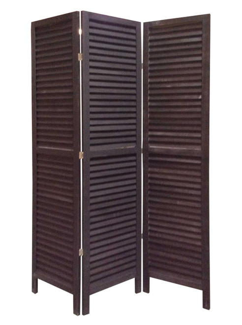 Homeroots Decor Black Wood Shutter Screen, Black Finish, 48 Inch Depth