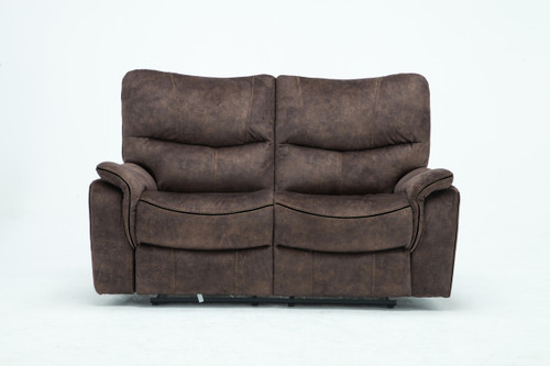 Homeroots Furniture 40" Elegant Dark Brown Fabric Loveseat, Dark Brown, Manual