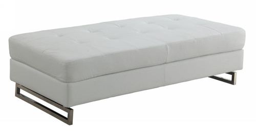 Homeroots Living Room White Ottoman, White, 63 x 32 x 19 Inches