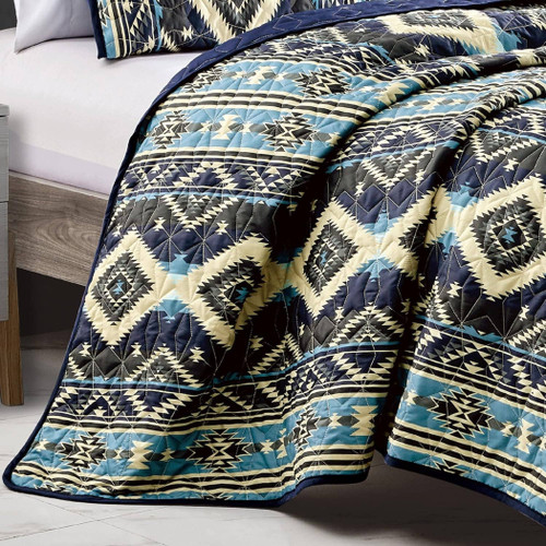 Navy Blue 200 Embroidery Soft Sheet Set Wrinkle Resistant