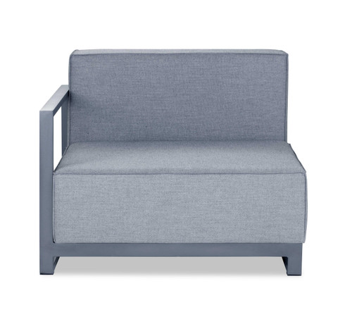 Homeroots Living Room Gray Acrylic Modular Left Arm Chair, Gray Finish, Left Arm