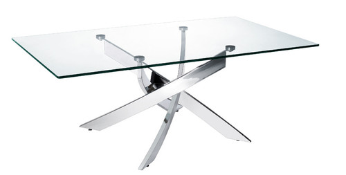 Homeroots Furniture with Steel And Glass Coffee Table, 18 Inches Height