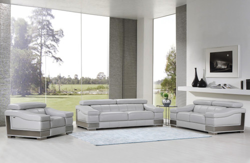 Homeroots Furniture Lovely Light Grey Sofa Set, Light Grey, 117 Inch
