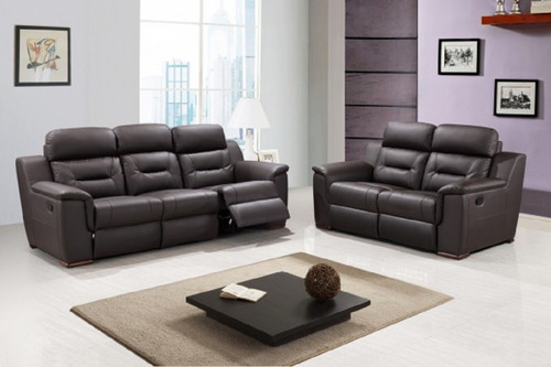 Homeroots Furniture Brown Sofa Love Set, Brown, 157 x 82 x 82 Inches