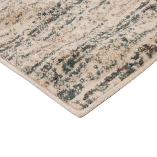 2' X 3' Gray Ivory And Blue Abstract Area Rug
