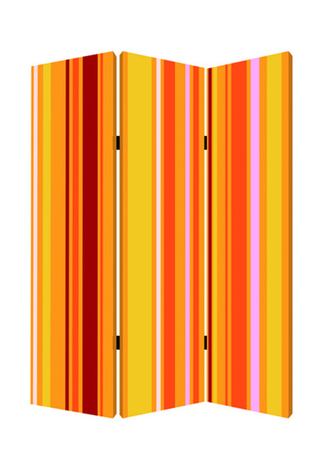 Homeroots Home Decor 1 x 48 x 72 3 Panel Screen, Multi Color, Deep Saffron