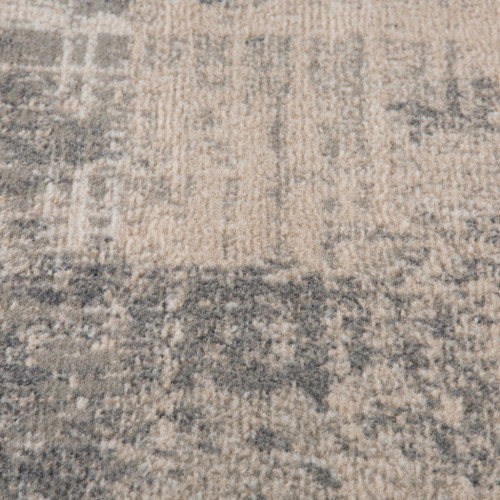 2' X 3' Gray and Light Blue Abstract Power Loom Area Rug