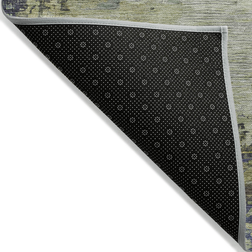 10' X 14' Purple Olive Green And Taupe Abstract Washable Indoor Outdoor Area Rug